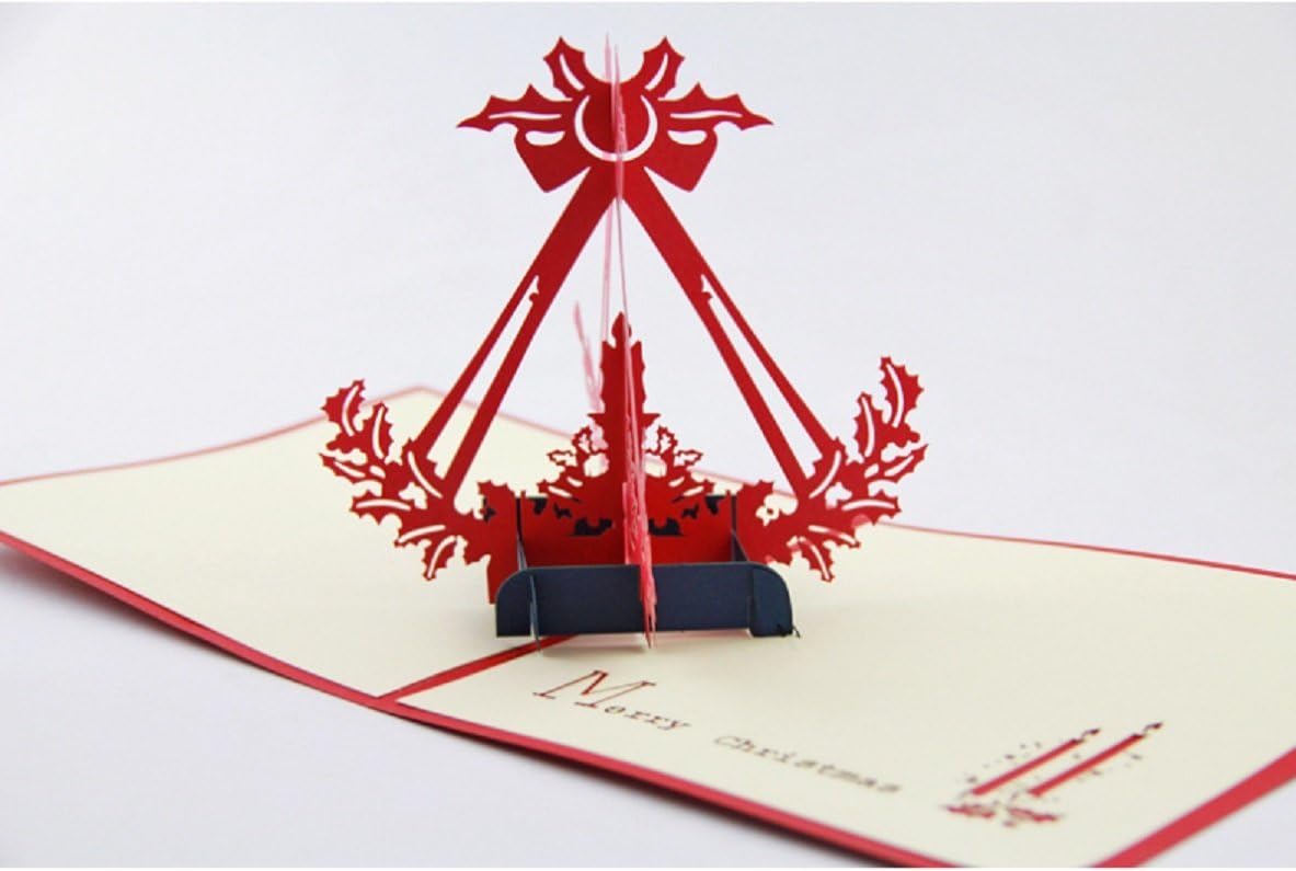 BC Worldwide Ltd handmade 3D popup origami handcraft papercraft paperart Christmas candle light greeting cards, Christmas cards,seasonal cards,festival,Xmas