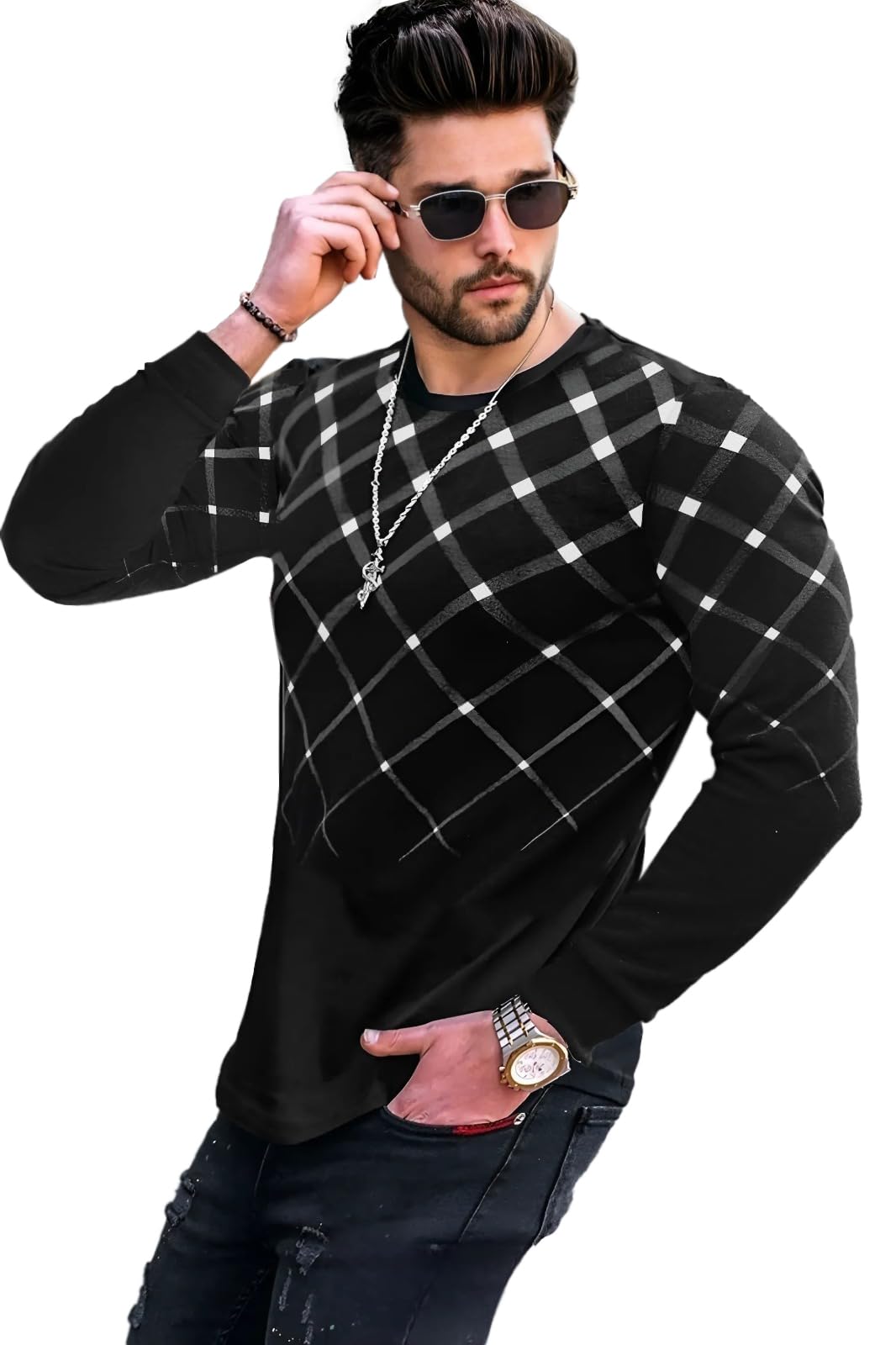 richscot Mens Printed Round Neck Full Hand Tshirt-picture-13