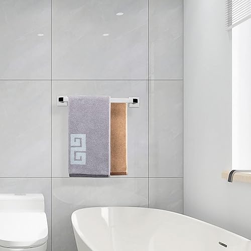 Miniatura 6 de NearMoon Toallero de baño doble, accesorios de baño, toallero grueso de acero inoxidable para bañococina, elegante soporte para toallas con borde de