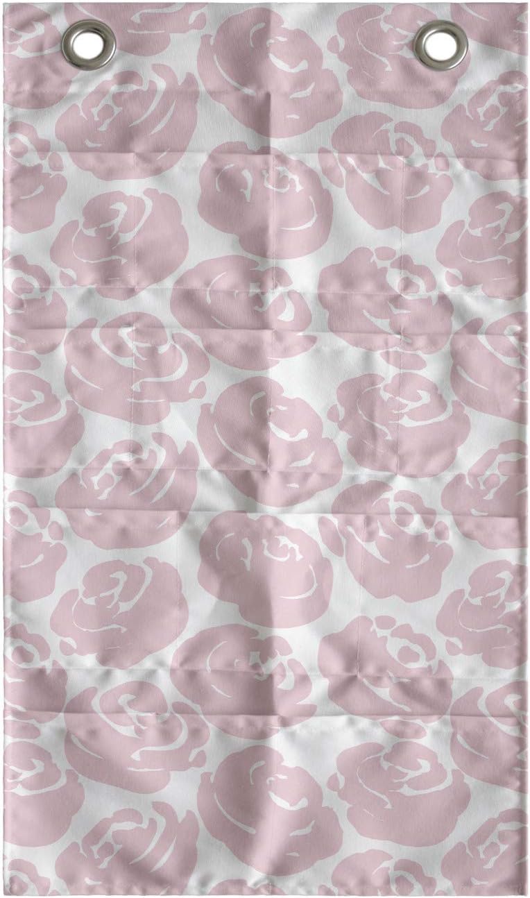 Ambesonne Flower Hanging Pocket Organizer, Rose Silhouettes Pattern Floral Simplicity Abstract English Garden Print, Printed Polyester Storage Bag with Pockets, 21" x 31", Rose White