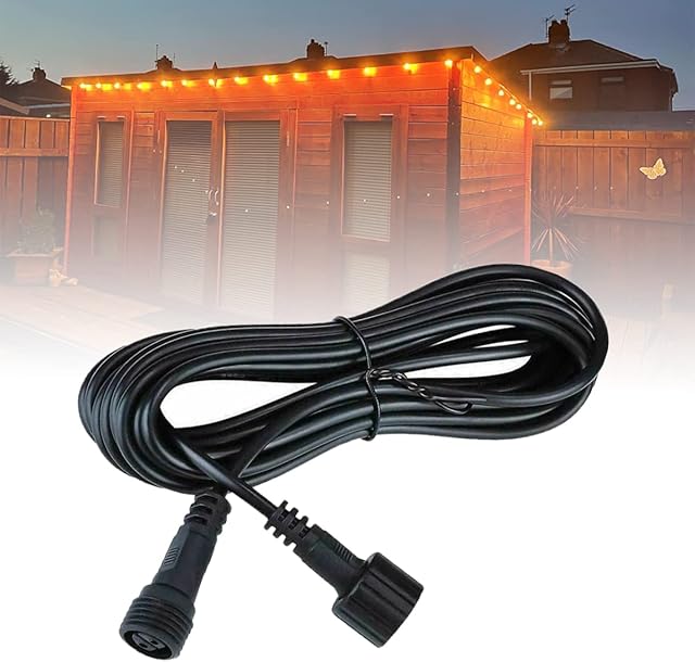 ALNIYATX 2 Pin Extension Cable 5M 16ft/10M 32.8ft, Waterproof Extension Lead for Indoor Outdoor Garden Christmas Fairy String Light Bulbs UK Plug (10M)
