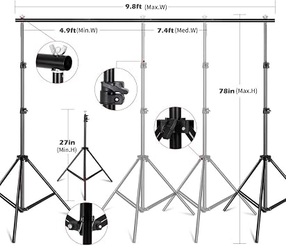 Photography Lighting Kit, Light Box Photography with Backdrap Stand, Photo Backdrops for Photo Studio Product, Portrait and Video Shooting