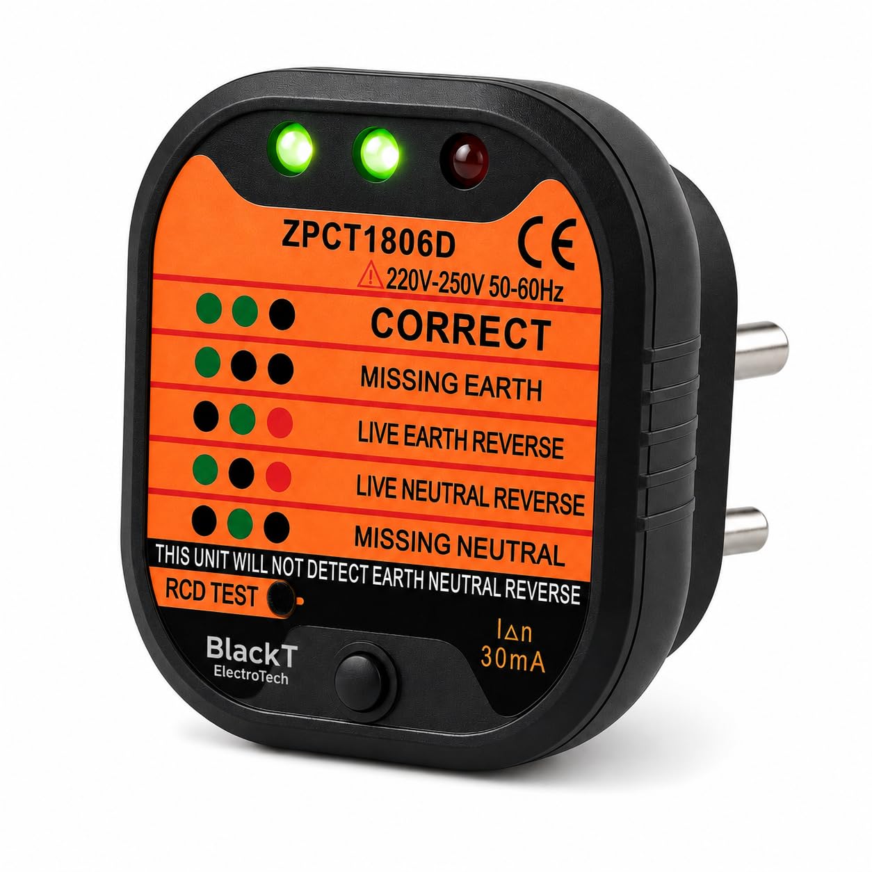 Blackt Electrotech RCD Socket Tester with Live Voltage & Leakage Display, Automatic Earth Neutral Line Wiring Fault Detector, LCD Electrical Plug Point Tester for Home, Office & Electricians | BT71VT-image-33
