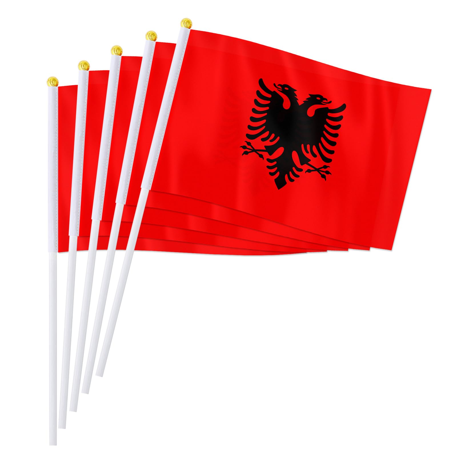 Bandiere Albania 14x20 cm 50 pezzi bandiere nazionali albanesi portatili