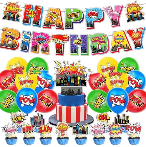 Doyomtoy Decoración de Fiesta Héroe,30Pz Decoración de Fiesta