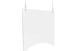 Deflecto Hanging Square Plexiglass Protective Shield | Preventative Transparent Barrier |