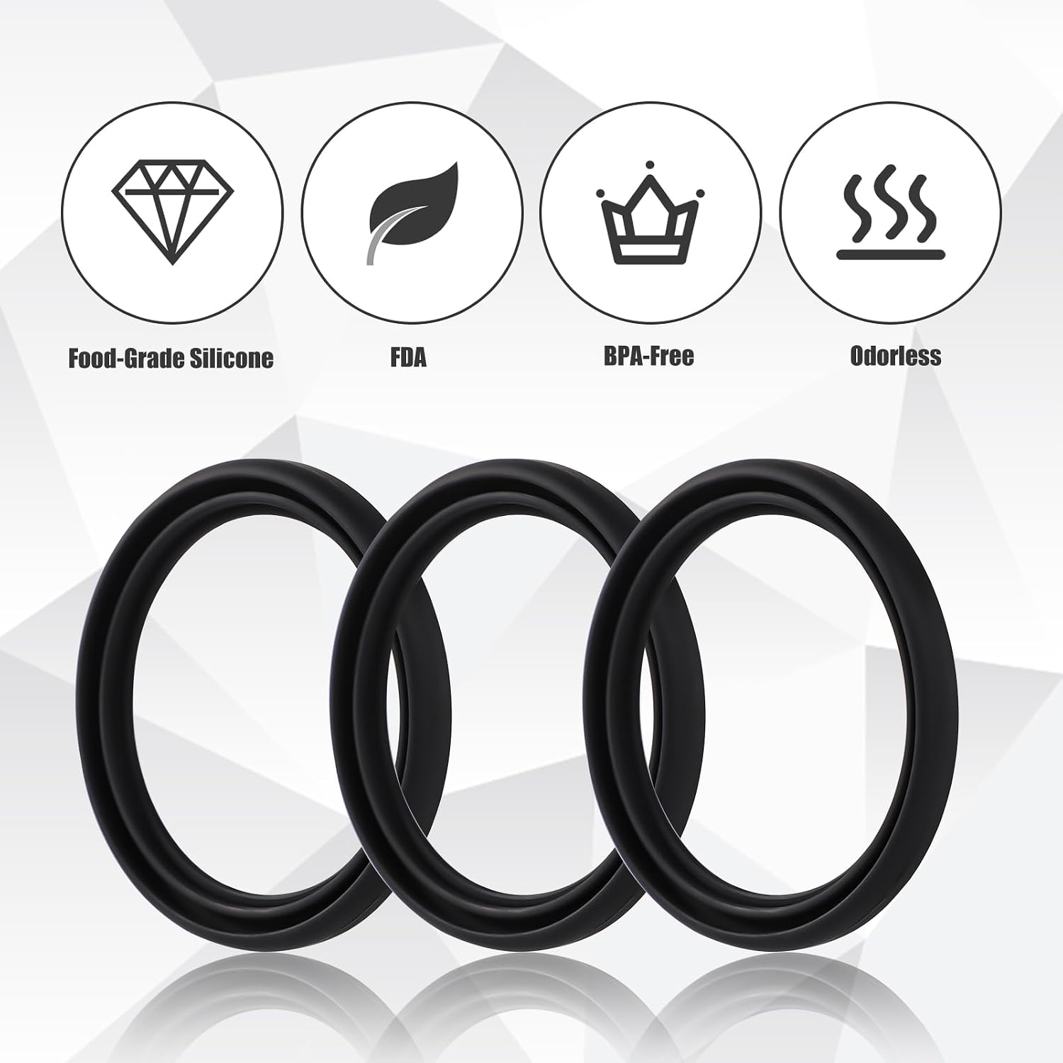 Lasuroa 3pcs Food Jar Gasket for Stanley Heritage 14oz, Silicone Replacement Seal Ring, Compatible with Stanley Food Jar Lid Accessories