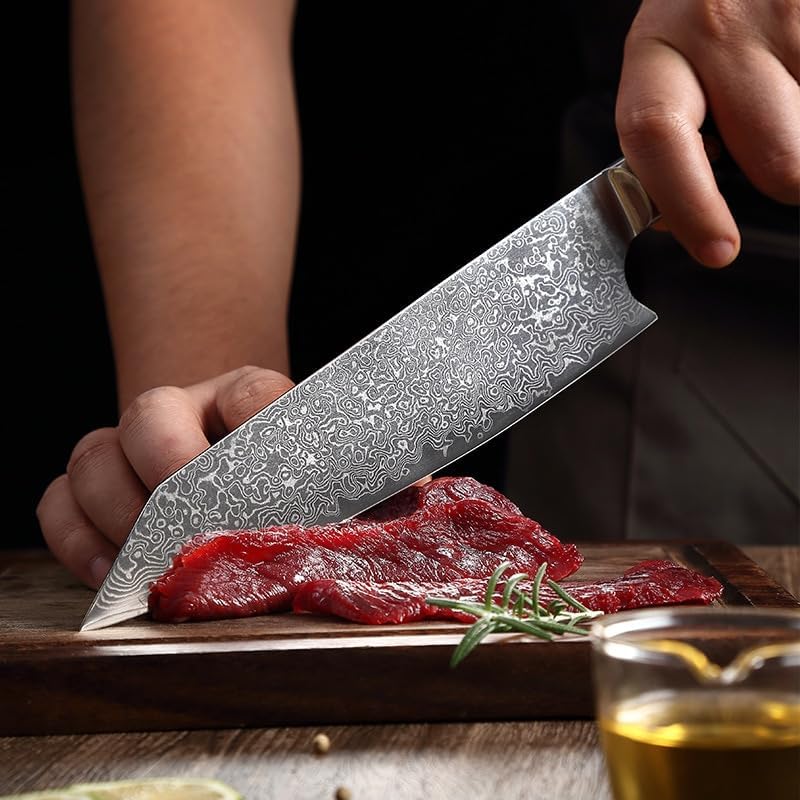Meat Cleaver Knife, 8 Inch 67 Layer Damascus Chef Knife Japanese Kitchen Knife Santoku Fishing Butcher Machete Meat Cleaver Knives