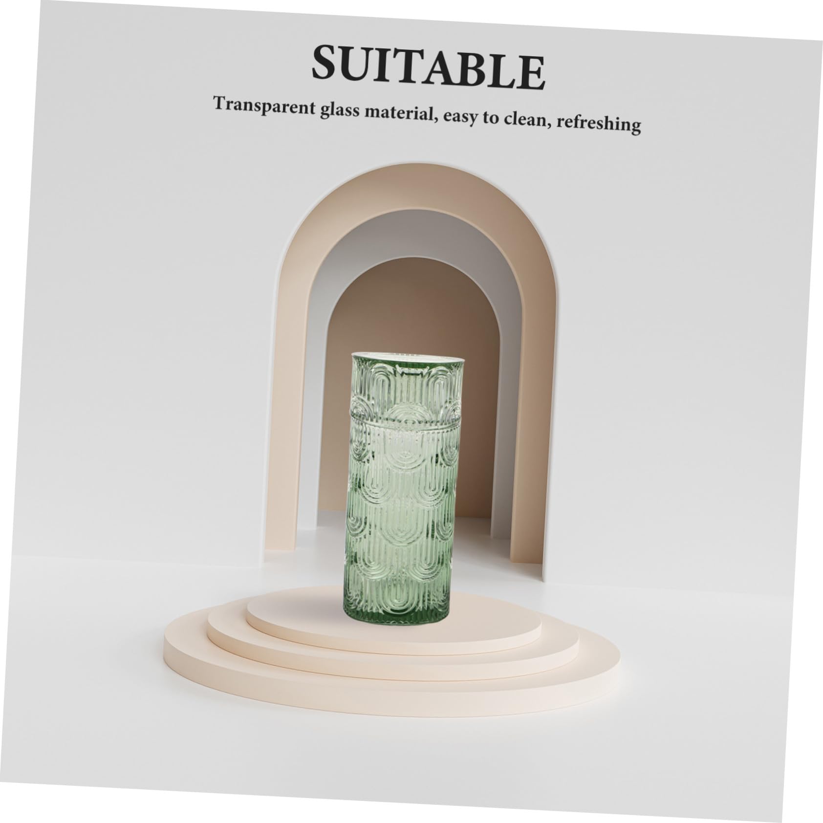 Bottiglie d Acqua da Comodino in Vetro Trasparente Caraffa per Succo e Acqua con Coperchio Bicchieri da Tavolo per Uso Quotidiano