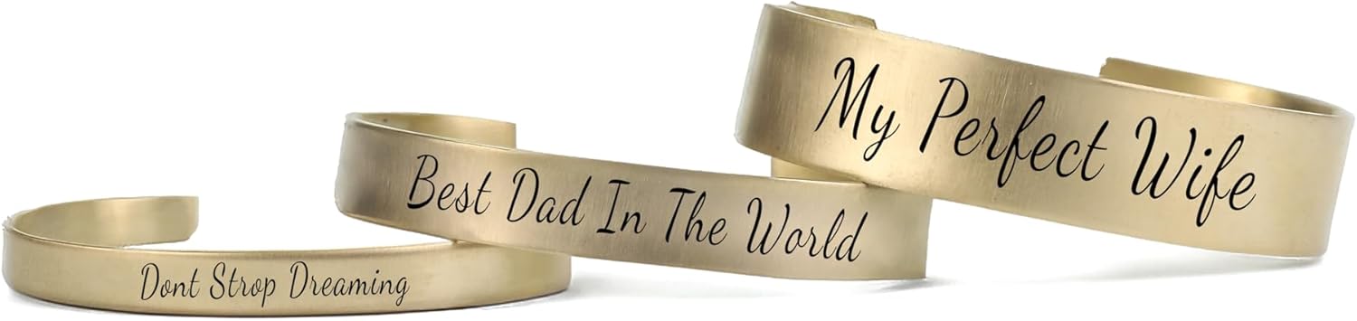 24k Gold Handwritten Bracelet - Personalized Text Jewelry - 7mm Open Cuff Design