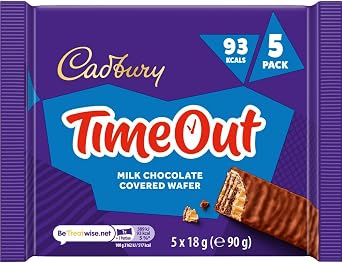 Cadbury Timeout Bars, Multipack 5 Bars x 18 g, 90 g Total (Pack of 1)