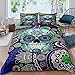 Halloween Crâne 3pcs Parure de Lit Gothique Skull Simple Double King Size Tête de Mort Housse de Couette et Taies d'oreiller 220 x 240 cm Dessin animé Fleur Mandala , pour Adultes et Adolescents