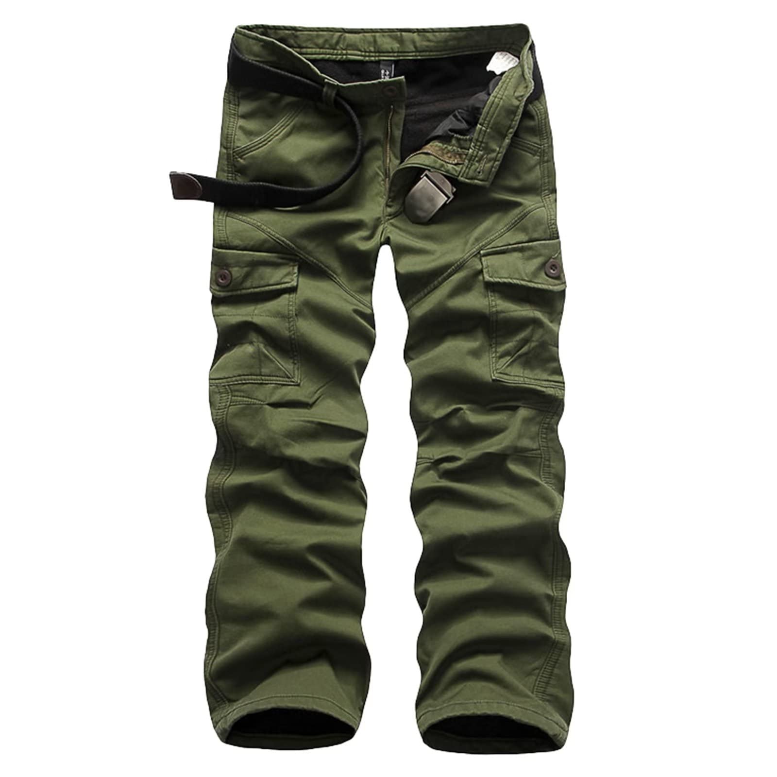 HNVAVQ Pantalon Doublé en Polaire Thermique Automne Hiver pour Homme Pantalon Tactique Cargo