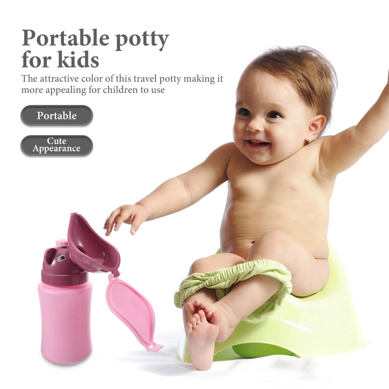 Portable Travel Potty for Boys and Girls Emergency Urinal Bottle for Toddlers 500ml Lightweight Pee Bottle for Car and Outdoor Use