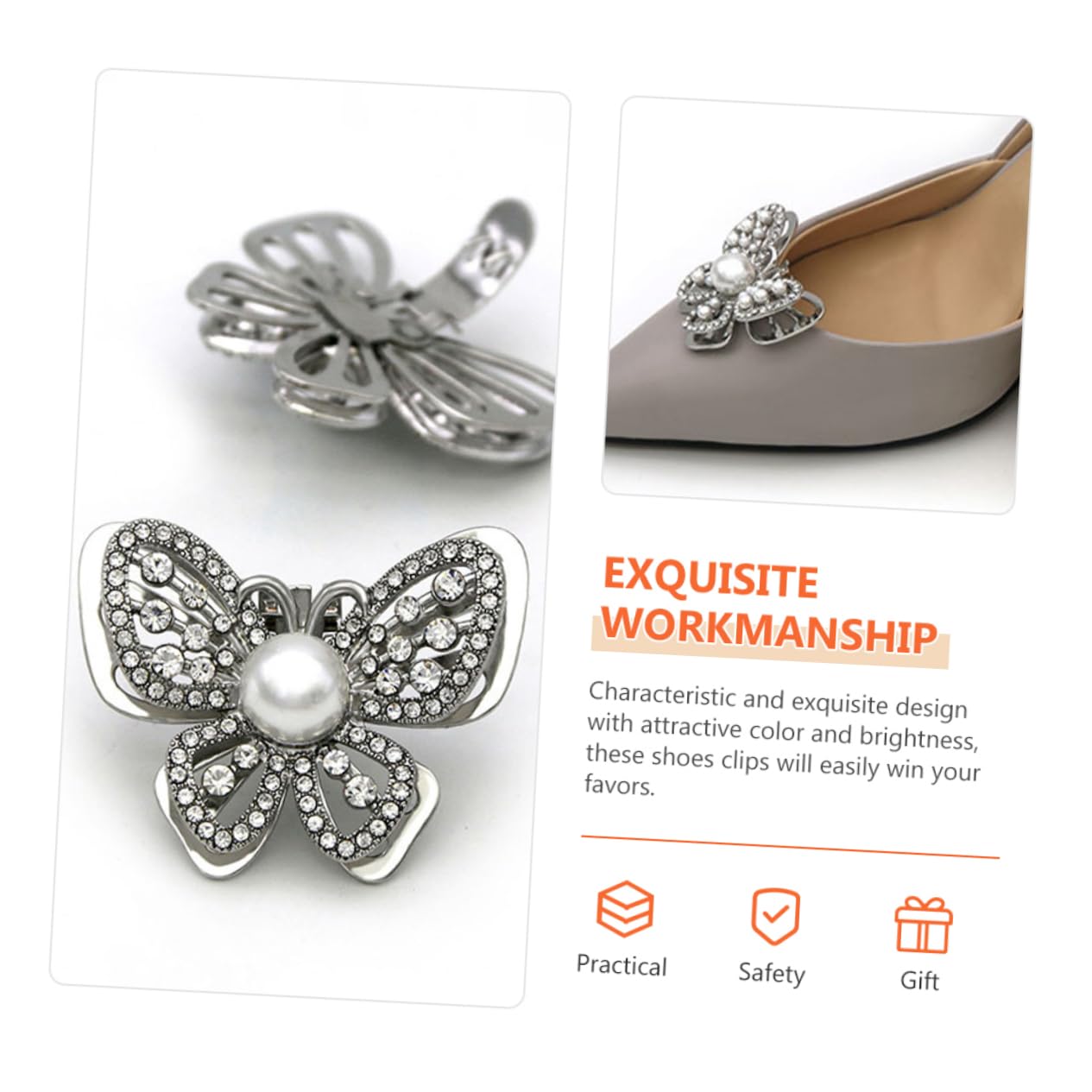 FRCOLOR Clip per Scarpe per Cerimonia Decorazione e Rimovibile per Scarpe Sposa