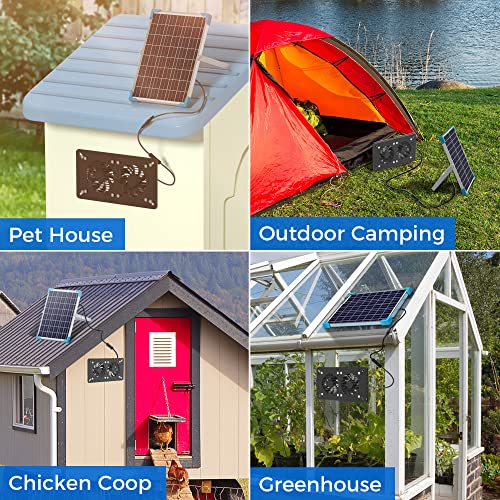 Voltset Solar Powered Fan, 15W Pro Solar Panel Ip65 Waterproof With Solar Exhaust Fan For Greenhouse, Shed, Chicken Coop, Pet Houses, Outside #TOP1
