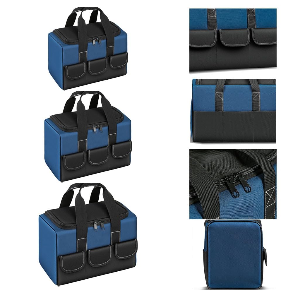 Bolsa de herramientas de nailon 1680D, organizador resistente con múltiples bolsillos para entusiastas del bricolaje, artesanos, electricistas, fontaneros