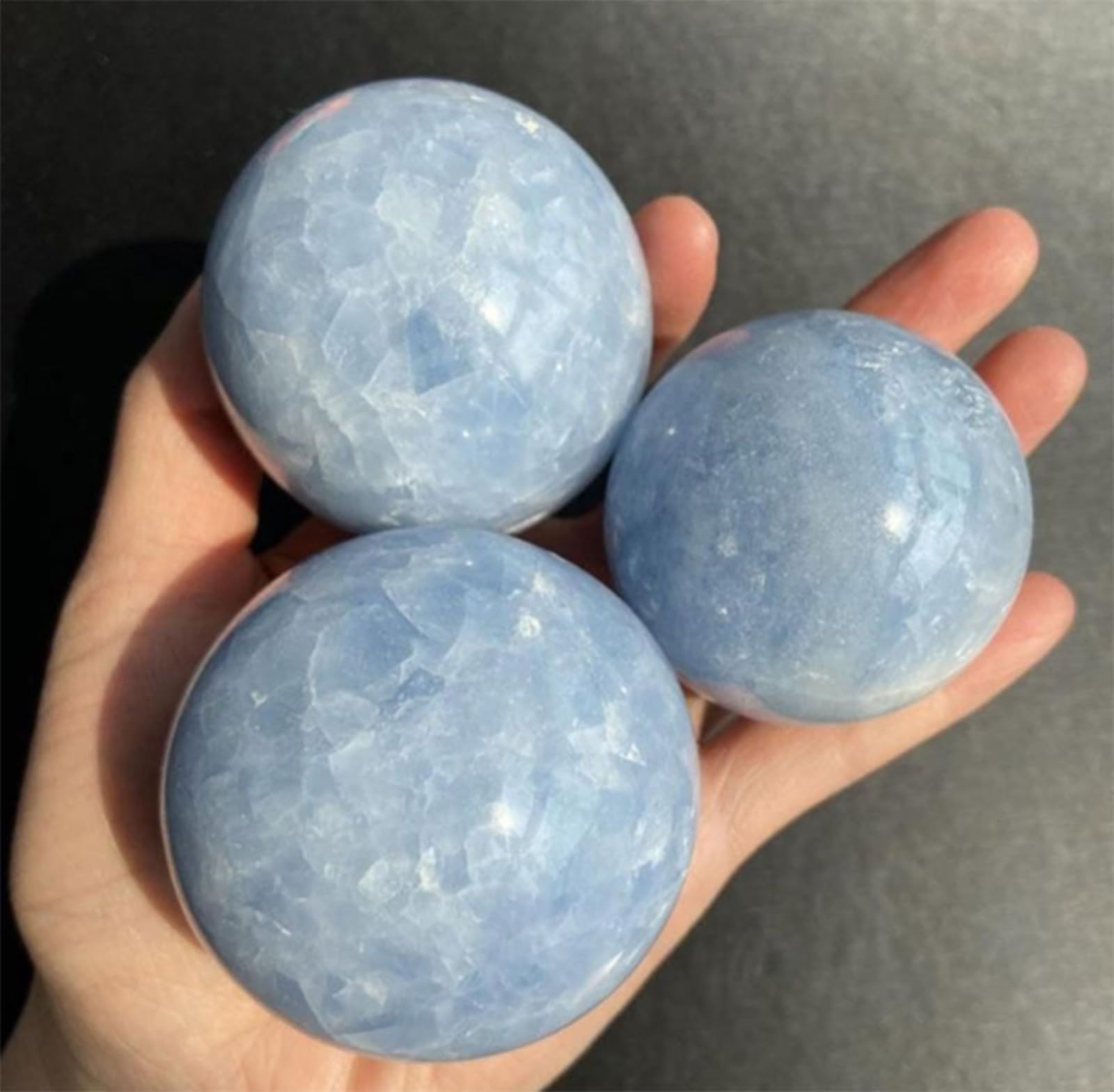 Bola de Cristal de Celestita Natural, Bolas Decorativas Azules de Oficina en Casa, Escultura de Esfera de Cristales Curativos Grandes, Bola de Cristales Fengshui,90~95mm