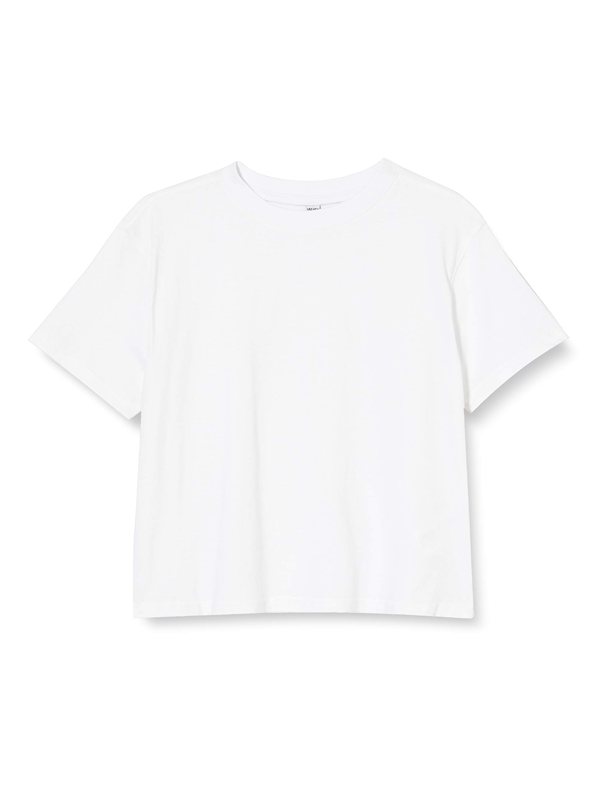 Build your Brand Girls' Cropped Jersey T-Shirt, White, 146 cm/152 cm