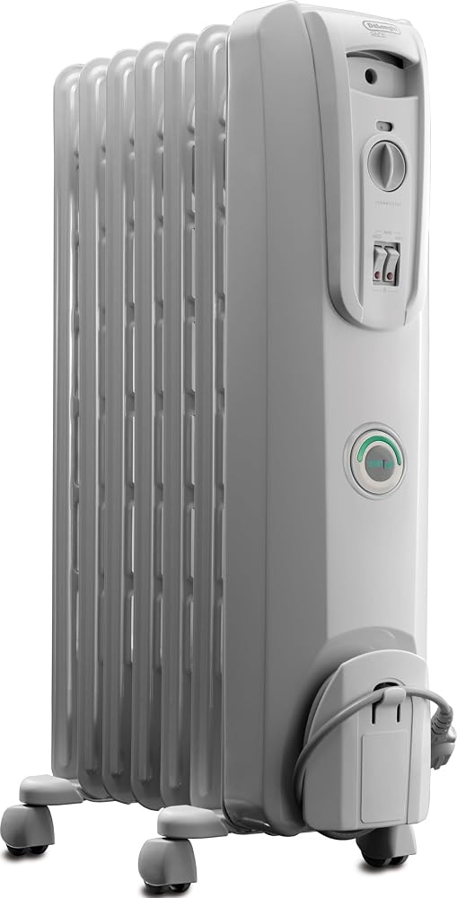 Calentador de radiador lleno de aceite, calentador eléctrico de 1500 W para uso en interiores, calentador de habitación portátil, ahorro de energía, habitación completa como oficina y dormitorio con características de seguridad, EW7707CM