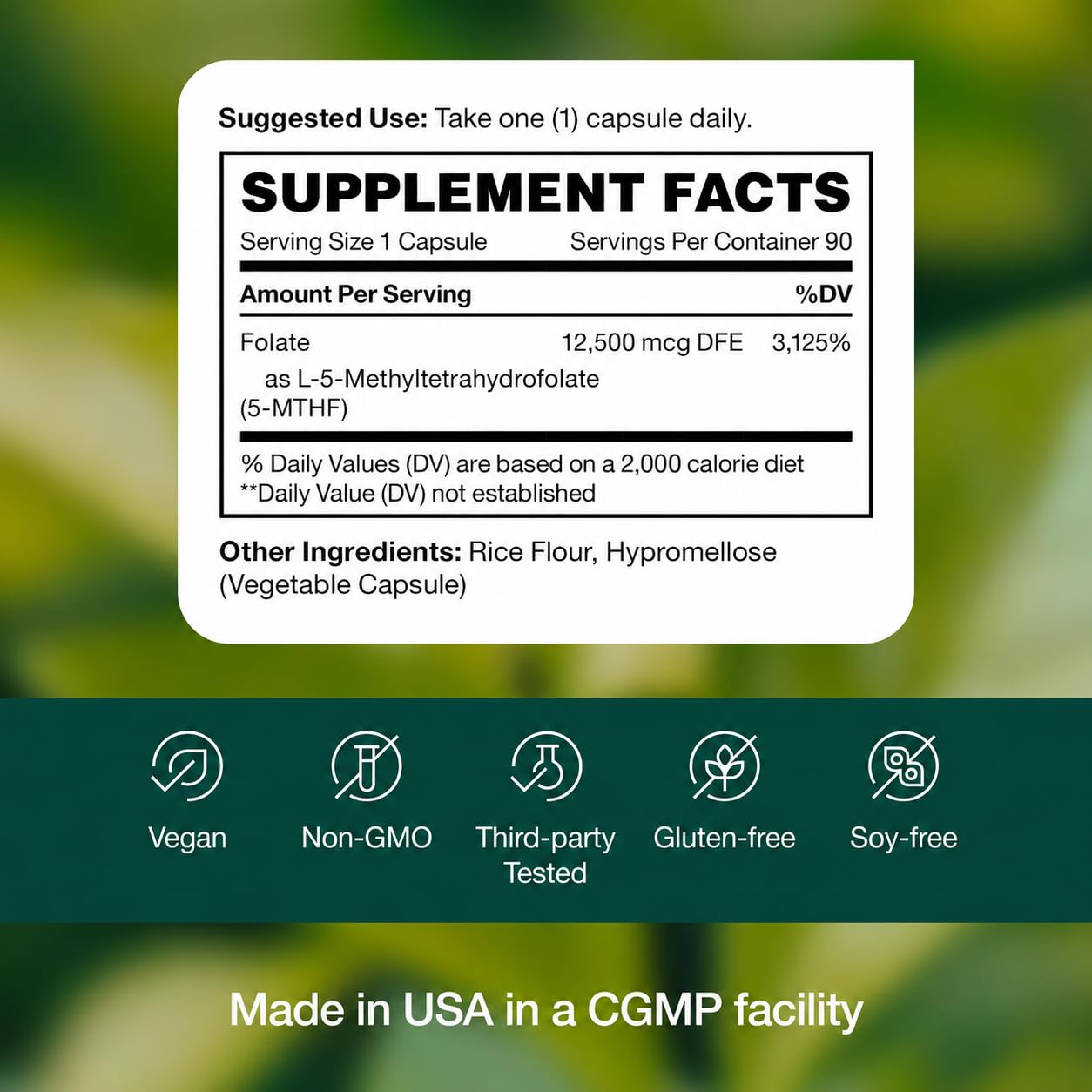 Fresh Nutrition L Methylfolate 7.5mg – DNA Verified for Maximum Potency – Superior Bioavailability – 5-MTHF Methyl Folate - 90 Capsules — Amazon image 7