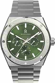 REVERED KINGS Men's Analog Quartz Watch Stainless Steel (Black on Gray)