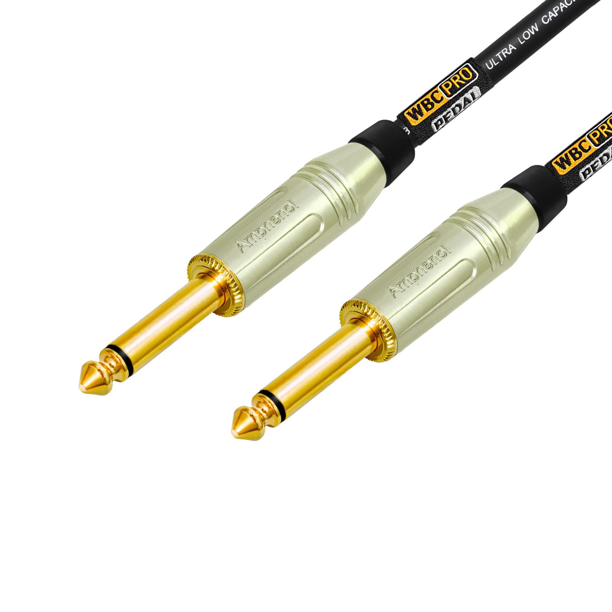 2 unidades – 10 pulgadas – Pedal WBC-PRO-– 22 AWG – Tapa baja (18 pF/pies) – Grado profesional – Basado en grafito – Pedal de doble blindaje, efectos, parche, cable de instrumento y conectores