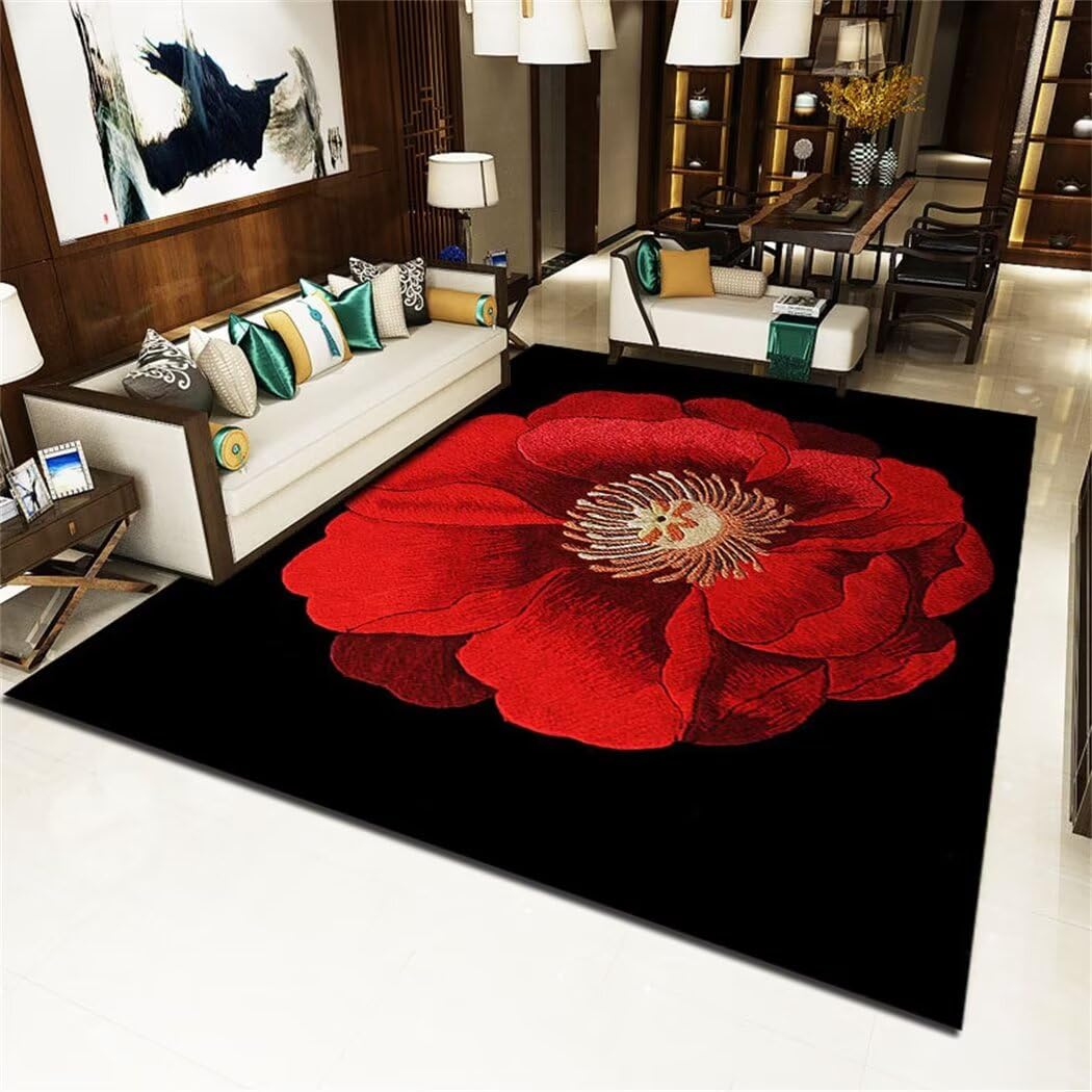 Tapis facile à nettoyer en daim rouge 200X300cm contre les taches