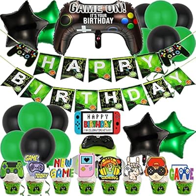 Globos Temáticos de Jugador de 43 Piezas, Control de Videojuegos Globos de papel de Estrella, Suministros para Fiesta de Videojuegos para Fiesta de Cumpleaños, Decoración de cumpleaños para niños | Ya disponible en tu tienda friki favorita! En mundofriki.es!