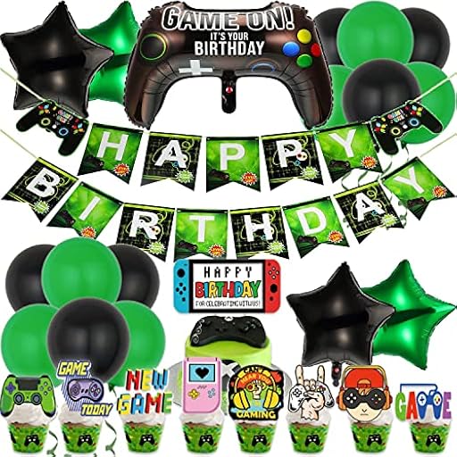 Globos Temáticos de Jugador de 43 Piezas, Control de Videojuegos Globos de papel de Estrella, Suministros para Fiesta de Videojuegos para Fiesta de Cumpleaños, Decoración de cumpleaños para niños | Ya disponible en tu tienda friki favorita! En mundofriki.es!