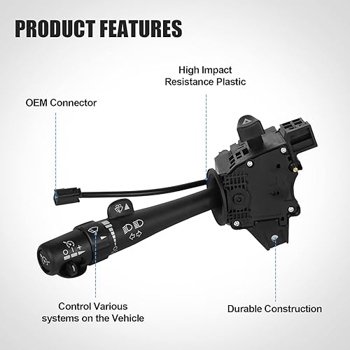 Miniatura 4 de Turn Signal Switch for 2002-2009 Chevy Silverado Tahoe Suburban Avalanche Trailblazer GMC Sierra Envoy Yukon, Wiper Dimmer Combination