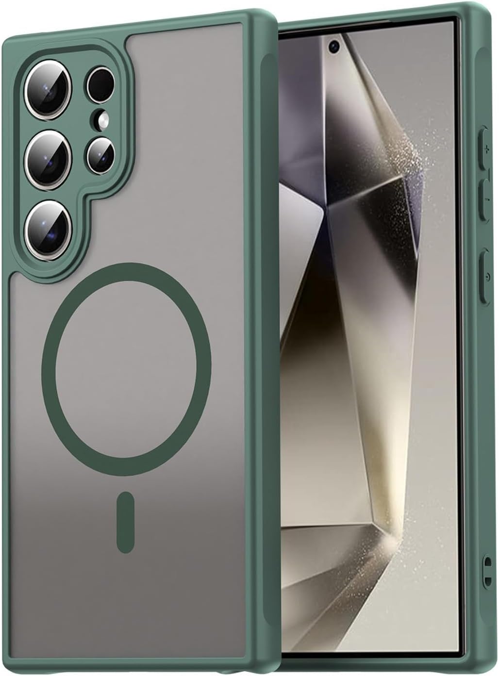 Magnetic Slim Case for Samsung Galaxy S26/S26 Plus/S26 Ultra, Skin-Feeling Frosted Translucent Back with Camera Protection Cover(Black,S26 Ultra)