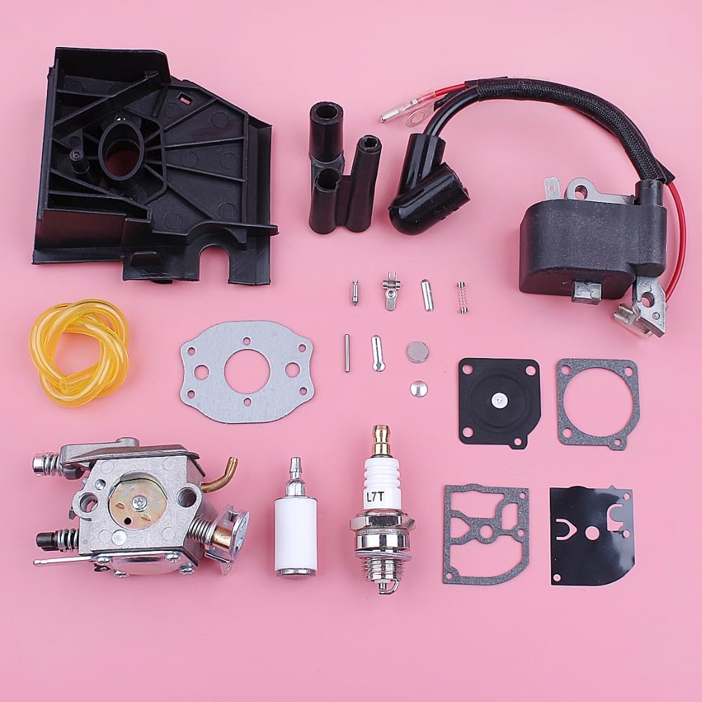 Herramientas de jardín Carburetor Bobina de Encendido del carburador for Husqvarna 136 137 141 142 Filtro de Combustible Línea de Filtro de la línea del Adaptador de la ara