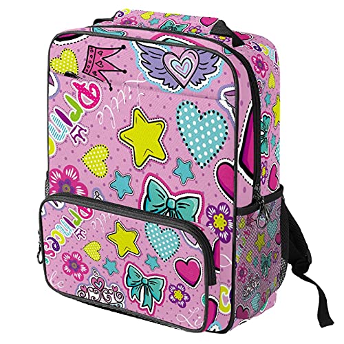 Sac à dos décontracté pour ordinateur portable pour femme et fille au design couronne