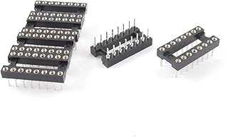 Aexit 6 Pcs Audio & Video Accessories 2x8 16pin 16P 2.54mm Solder Type DIP Round IC Connectors & Adapters Sockets Adaptor