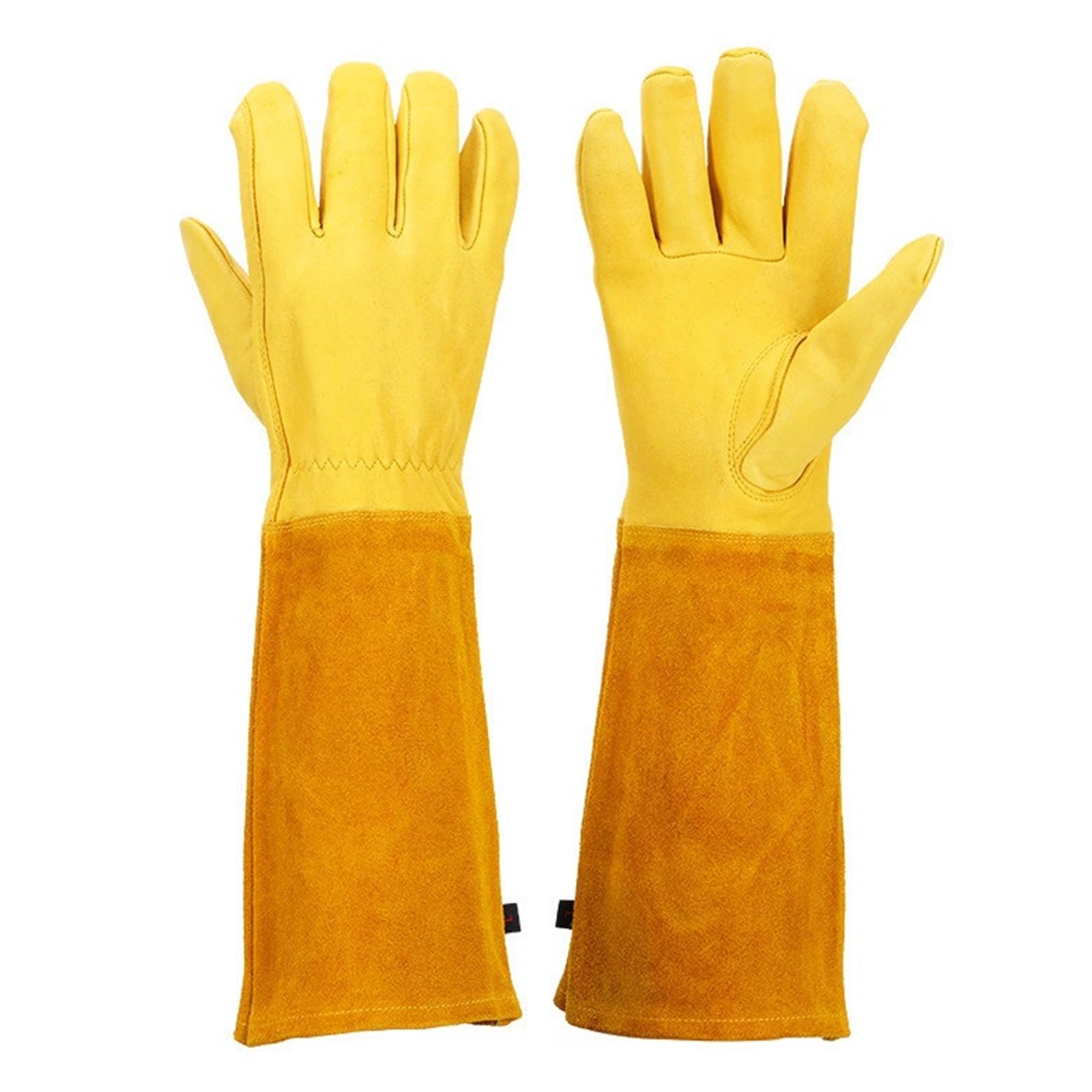 Guanti da giardinaggio in pelle a maniche lunghe for potatura delle rose, apicoltura, uomo e donna, multicolore, taglia S-XL(Yellow1,Large)