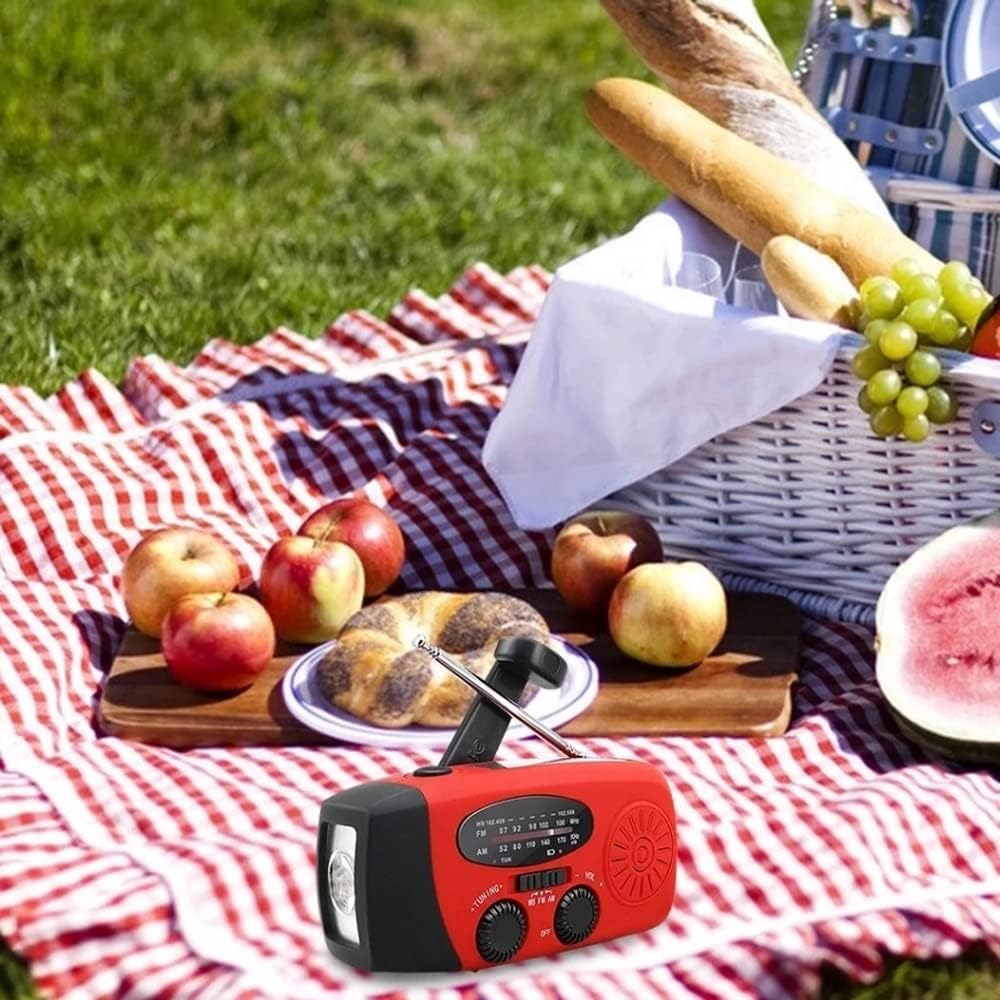 Portable Radio Hand Crank Self Powered Radios Flashlight Reading Light Outdoor Multifunction Tool