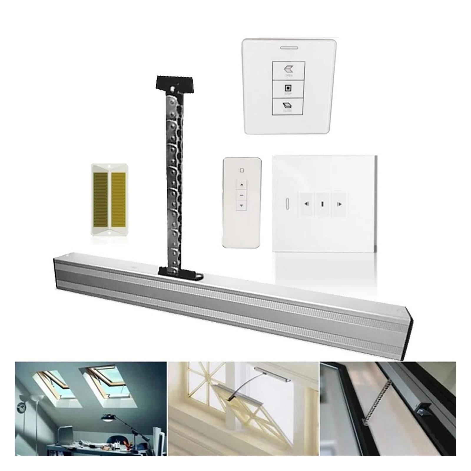 Garagentoröffner, 400 mm elektrischer Home Chain automatischer Schiebefensteröffnerschalter TUYA WiFi Fensterantrieb Passend für vielseitige Tore (Color : Kit4)