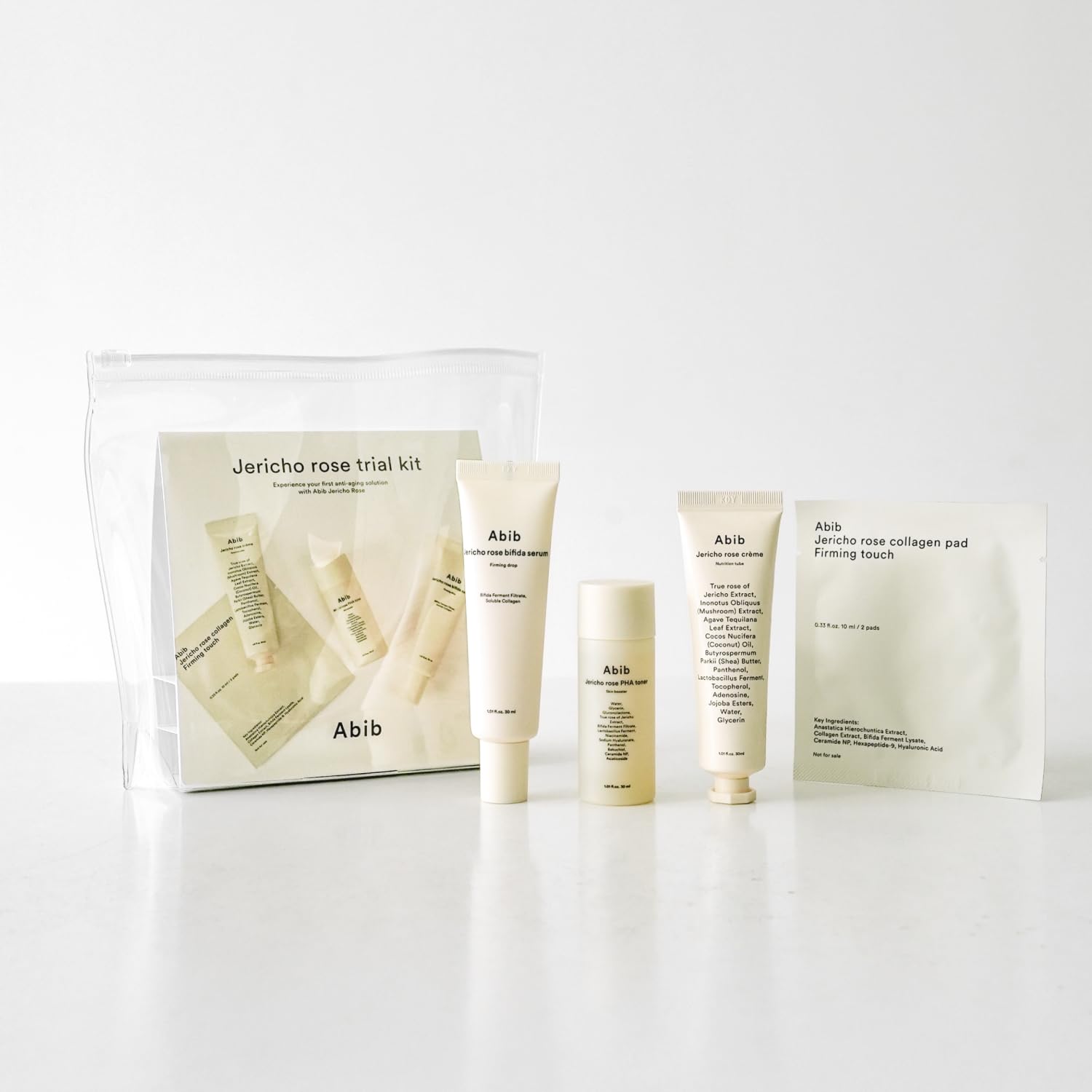 Abib Jericho Trial Kit, Travel Kit | Korean Skincare, Toner Pads, Cream, Serum, Travel Essentials, Gift Set, Beige - Image 5