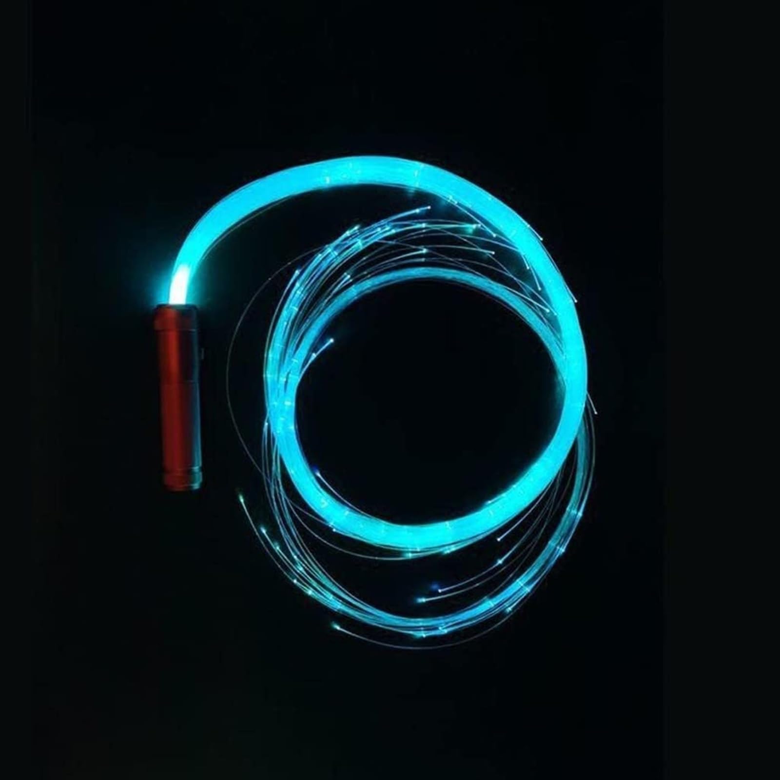 Fibra ottica a batteria frusta in fibra ottica flash LED flash LED 6 piedi Flusso della frusta LED, 4 modalità di rotazione di 360°, frusta da discoteca per danza, feste (colore: batteria)