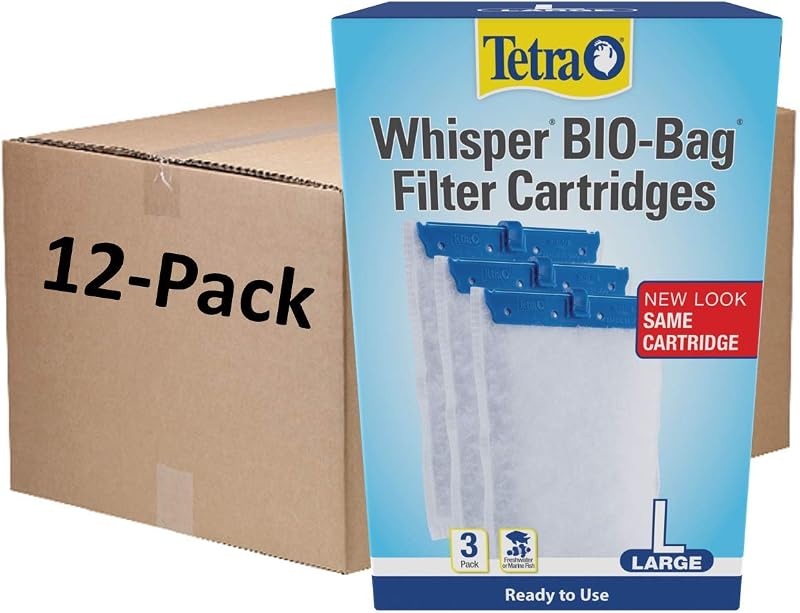 Refil de Carvão para Filtro de Aquário Tetra Whisper Bio-Bag Grande, Pacote com 12
