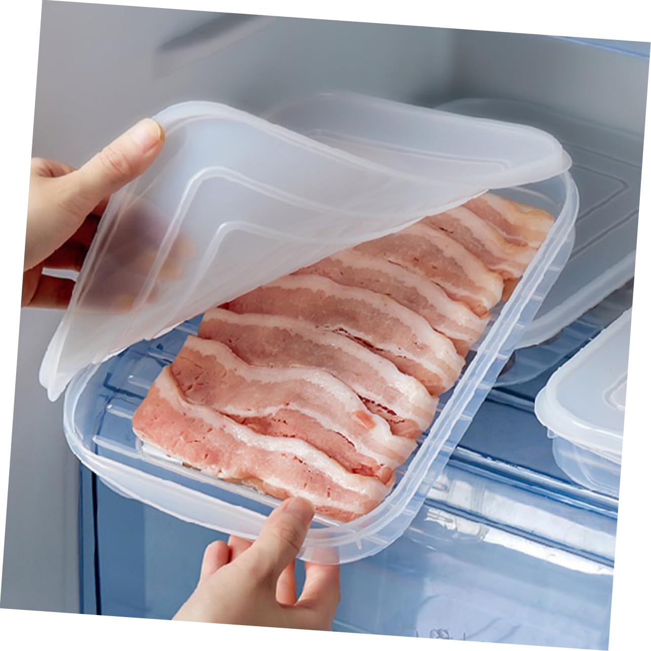 IMIKEYA 8pezzi Contenitori Per Conservazione Alimenti Con Coperchio Ermetico Scatole Trasparenti Per Frigo Per Pesce e Di Mare Organizzatori Per Cucina e Frigorifero
