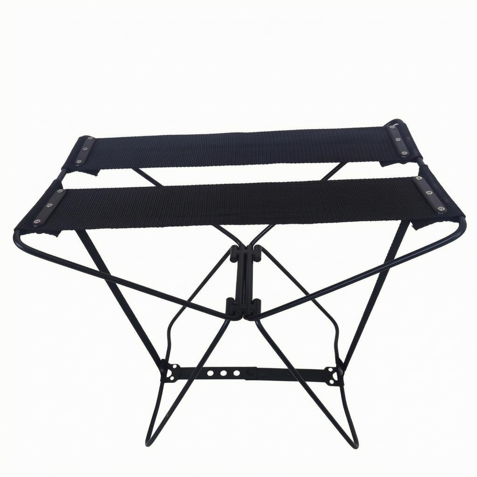 Taburete Plegable Ligero , Negro, Tamaño Mediano, Banco Doble , Mediano