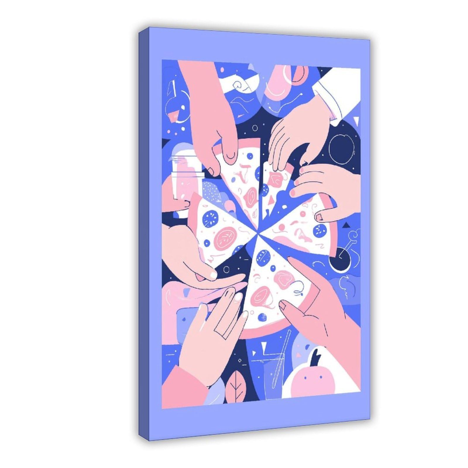 Jfecth Frame-Style Modern Pizza Poster Canvas Poster For Office Decor Gift