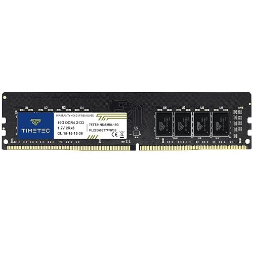 Timetec 16GB DDR4 2133MHz (PC4-2133P) PC4-17000 UDIMM Desktop RAM – 288-Pin 1.2V CL15 Non-ECC Unbuffered DIMM Memory Module Upgrade