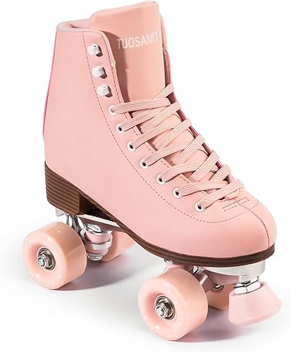 Tuosamtin Patines de ruedas para mujeresjóvenes con topes ajustables en altura, patines retro para exteriores e interiores