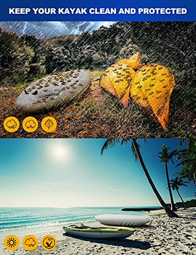 Kdd Kayak Canoe Cover For Outdoor/Indoor Storage, Kayak Accessories Dust Cover Waterproof Uv Protection Sunblock Shield For Fishing Boat/Kayak/Canoe(Fits To 4.1~4.5M/13.4Ft~14.7Ft) #TOP4