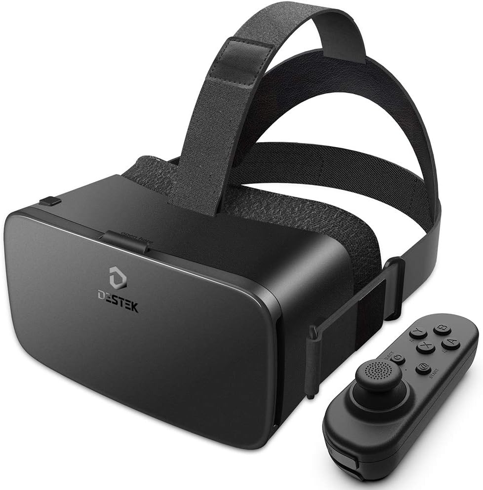 DESTEK Virtual Reality Headset,VR Goggles for Movies, Video,Games - 3D VR Glasses for iPhone for Android and Other Mobile Phones