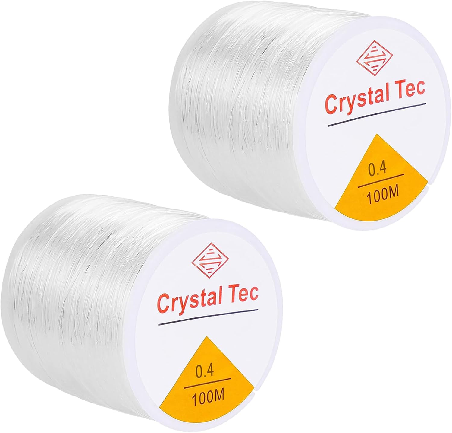 2 Rolls Elastic Bracelet String, 0.4 mm Crystal Clear Stretchy Bead Cord Beading Thread for Bracelets, Necklaces, Jewelry Making and DIY Craft Projects (200 M)