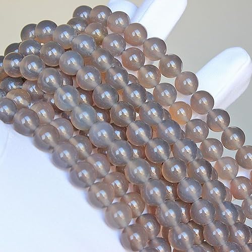 Miniatura 24 de MJDCB Natural Multicolor Volcanic Lava Stone Round Loose Stone Beads DIY for Jewelry Bracelet Making 15" (6mm, White)